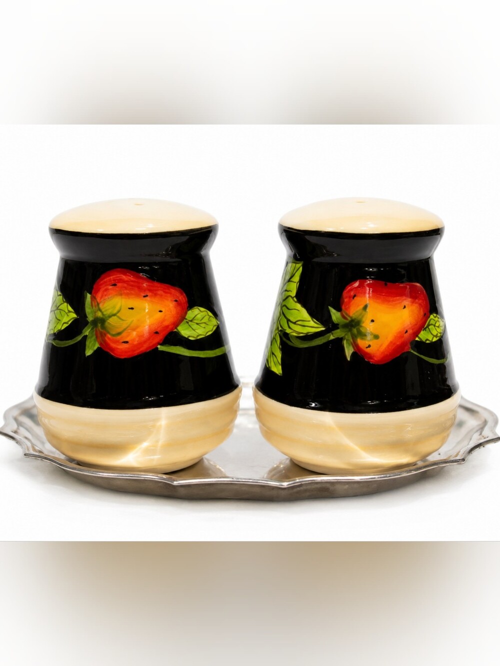 Jay Import Co Hand Painted Strawberry Ceramic Salt & Pepper Shakers